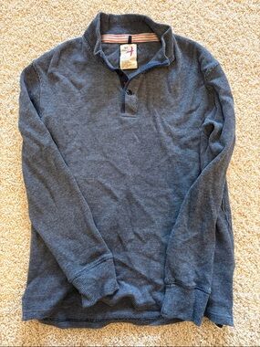 Relwen Blue Thermal Henley Pullover